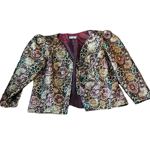Katherine Lindsay by Matthew Vintage Multicolor Floral Blazer SIZE 18